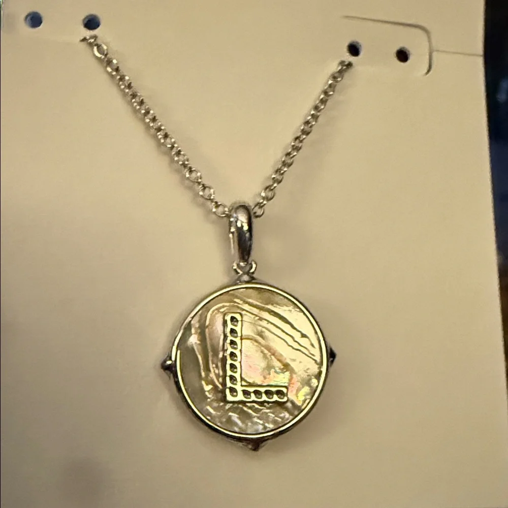 🩶Kendra Scott Silver & Mother of Pearl Reversible Initial Necklaces🩶 - Picture 11 of 14